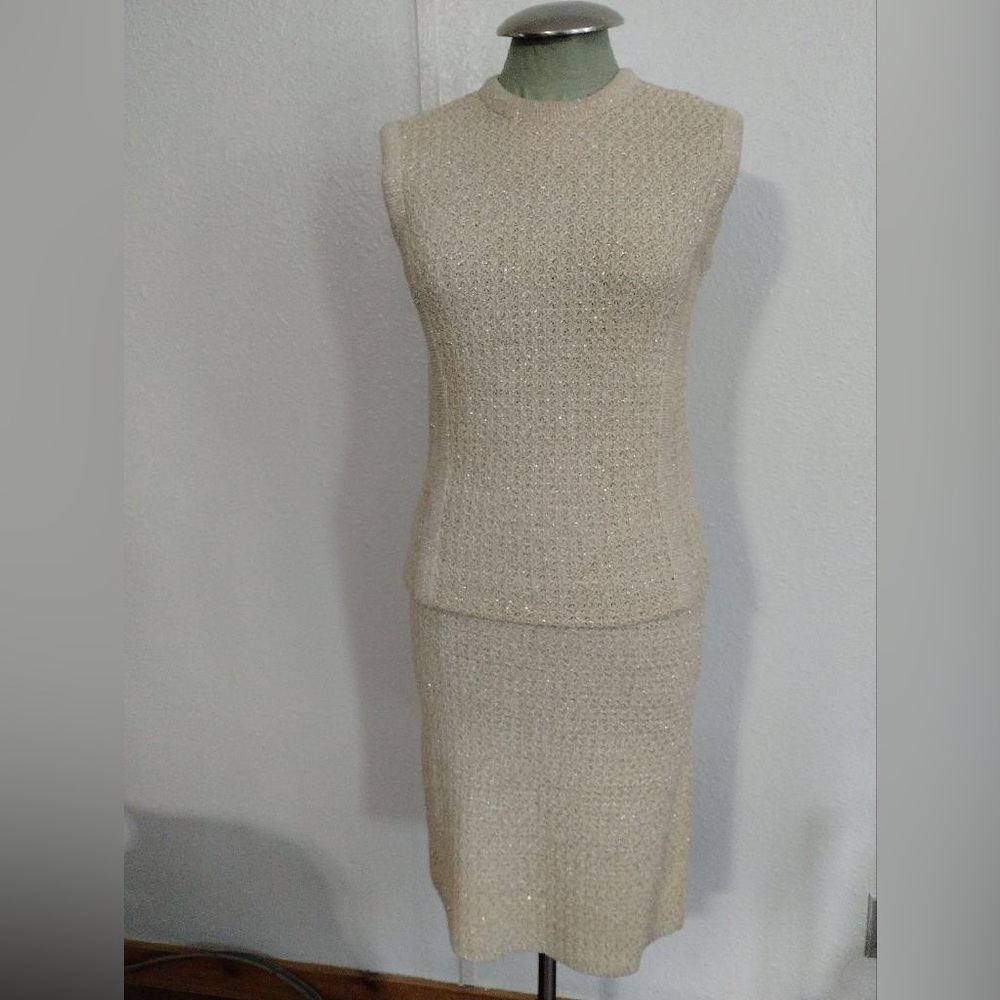 Vintage Goldworm Knit Top&Skirt